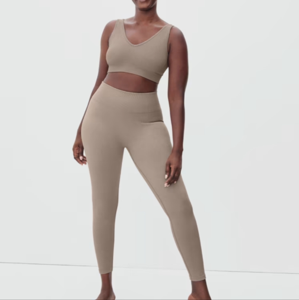 Rare Seamless Legging Burnt Sugar, High-Waisted Cotton Everlane